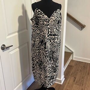 Sergio Hudson x Target Black/White Animal Print Bustier Dress PLUS Size